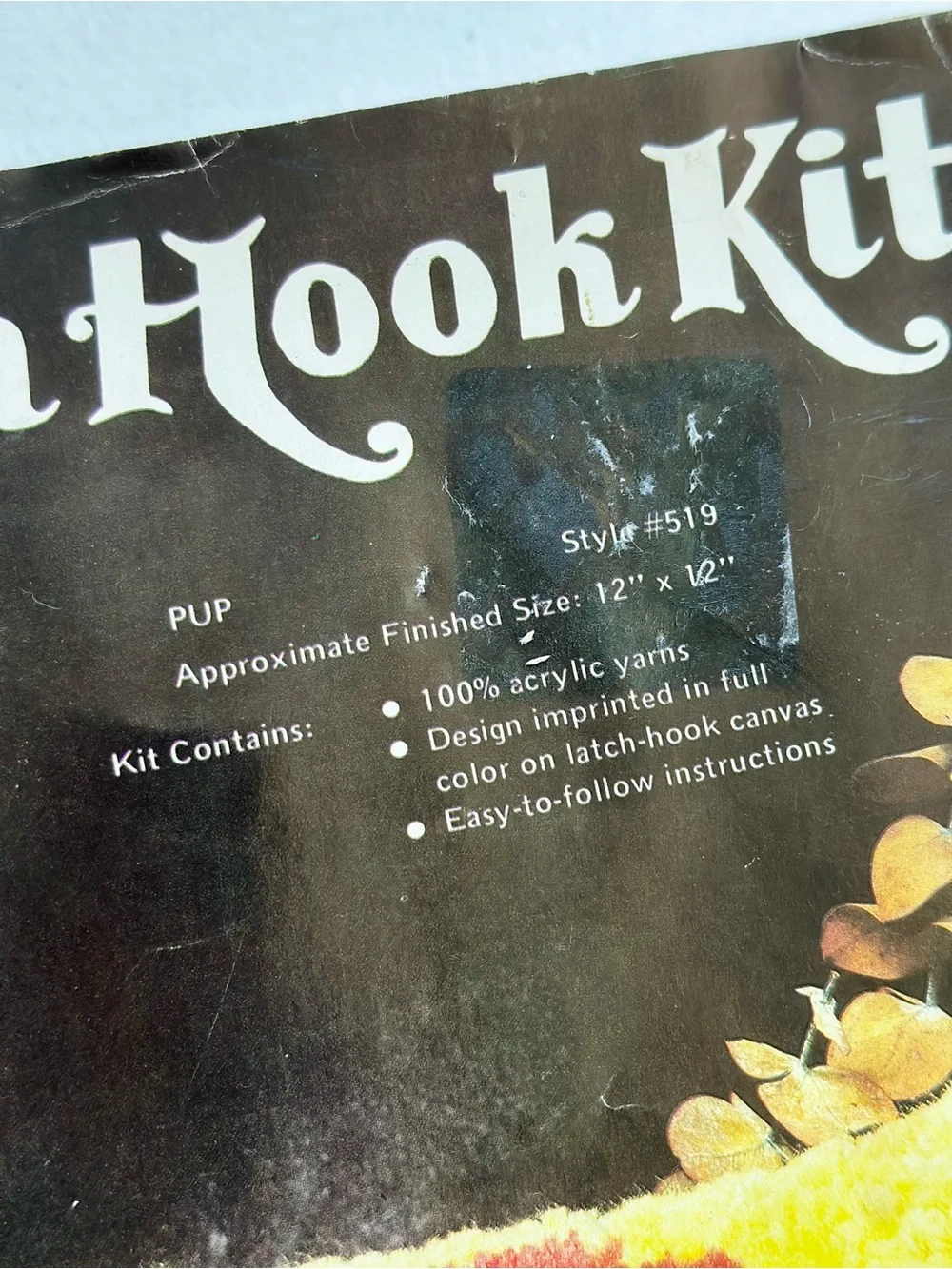 Vintage Sew Simple Latch Hook Dog Pillow Kit